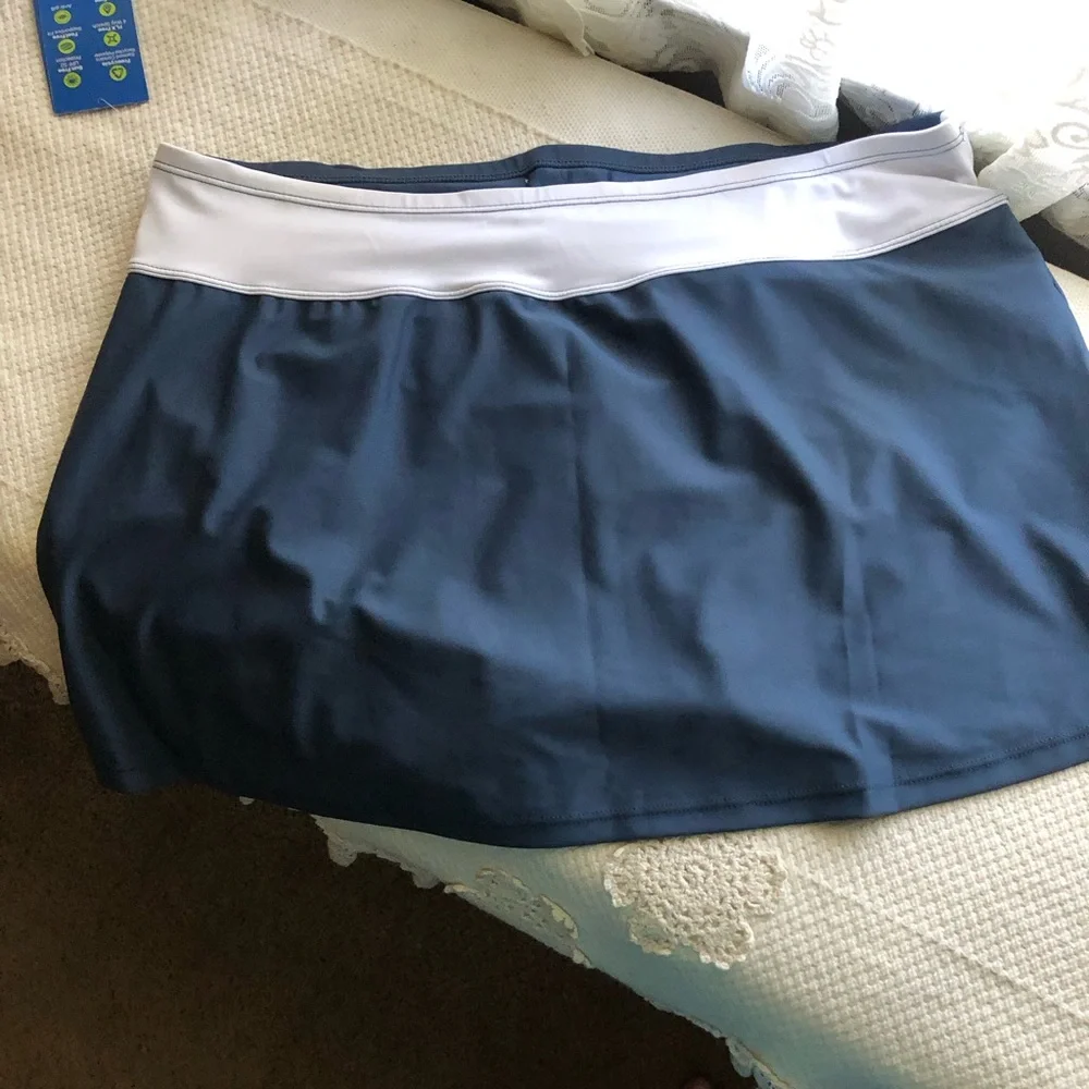 Stylish Blue and White Women's swimsuit skirt - Picture 3 of 9